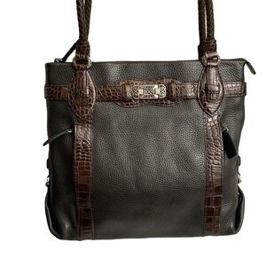 Brighton black and brown leather tote bag